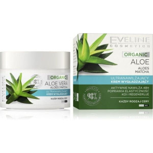 Eveline Organic Aloe, ultranawilżający krem wygładz na dzień i noc,  50 ml