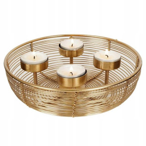Świecznik 4 świeczki tealight złoty glamour loft