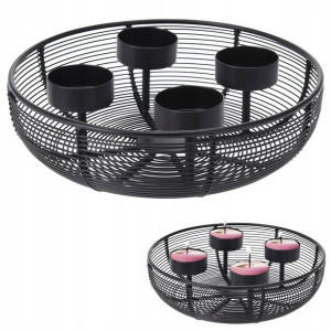 Świecznik na tealight podstawa metal czarny loft