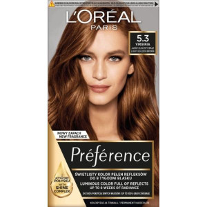 Farba do włosów L’Oréal Paris Preference, 5.3 Virginia  ZŁOCISTY BRĄZ 1 szt