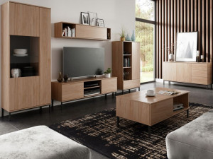 Meble loftowe do salonu QUARTE Dąb Hickory
