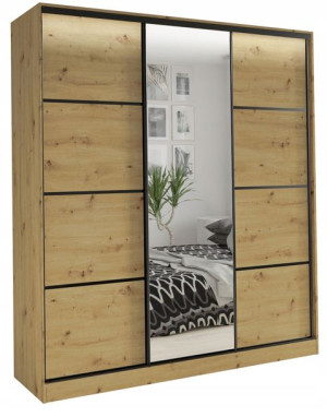 Szafa przesuwna lustro szuflady 180cm artisan LOFT