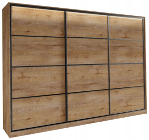 Szafa przesuwna z szufladami 250cm dąb lefkas LOFT