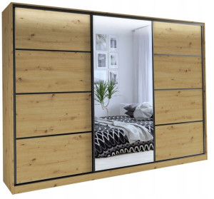 Szafa przesuwna lustro szuflady 250cm artisan LOFT