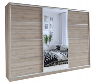 Szafa przesuwna TOP 250CM lustro szuflady Trufla