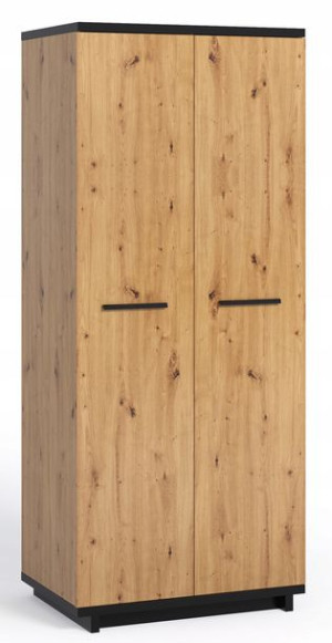 Szafa dwudrzwiowa 90 Dąb Artisan/Czarny Ismena