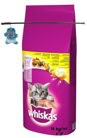 WHISKAS Junior 14 kg - sucha karma dla dla kociąt, z pysznym kurczakiem + T