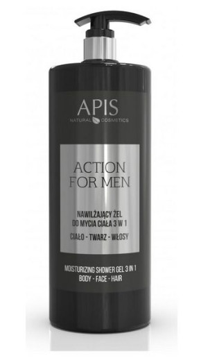 Nawilżający żel do mycia ciała dla mężczyzn Apis Action for Men 3w1 1000ml