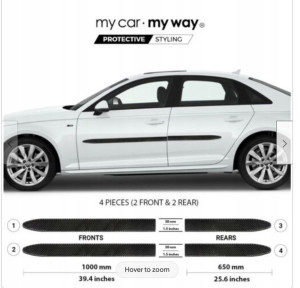 Audi A4 B8 Sedan - Listwy CZARNE Boczne Drzwi