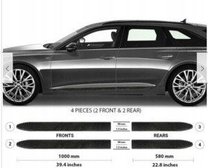 Audi A6 C7 Kombi - Listwy CZARNE Boczne Drzwi
