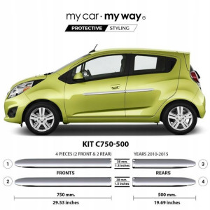 Chevrolet Spark - Listwy CHROM na Drzwi Ochronne
