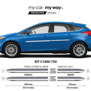 Ford Focus III 3 HB 11-17 - Listwy CHROM Drzwi