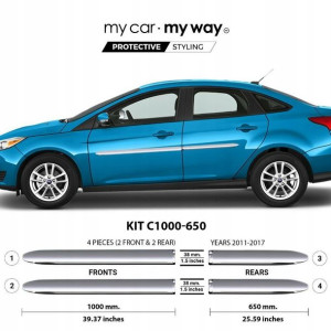 Ford Focus III 3 Sedan 11-17 - Listwy CHROM Drzwi