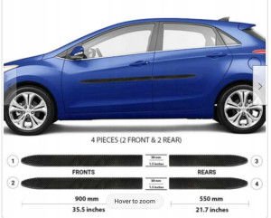 Hyundai ELANTRA 13-17 - Listwy CZARNE Boczne Drzwi