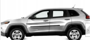 Jeep Cherokee - Listwy CZARNE Boczne Drzwi