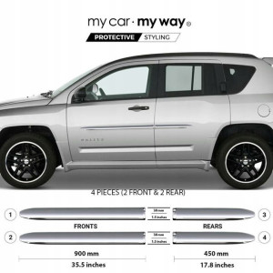 Jeep Compass I 2007+ Listwy CHROM Drzwi Ochronne