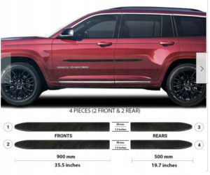 Jeep Grand Cherokee 21+ Listwy CZARNE Boczne Drzwi