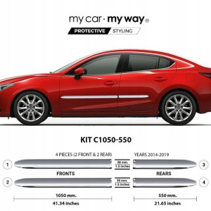 Mazda 3 Sedan 14-19 - Listwy CHROM Drzwi Ochronne