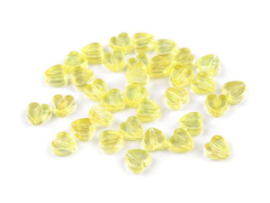 Serca Plastik Efekt Ab Jasny Żółty 8mm 10szt
