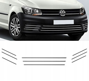 VW CADDY IV 4 - Listwy CHROM GRILL Zderzak Atrapa