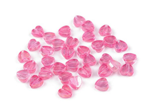 Serca Plastik Efekt Ab Różówe 8mm 10szt