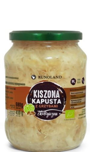 Kapusta kiszona z grzybami leśnymi BIO 680 g (410 g) Runoland