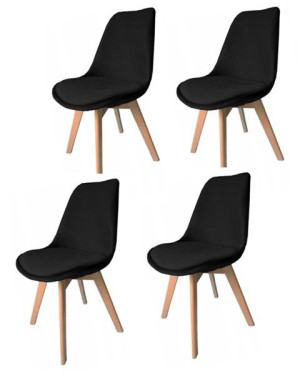 4x Krzesło Skandynawskie WELUROWE VELVET PODUSZKA