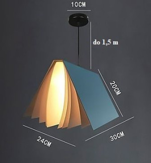 Stylowa lampa wisząca – książka - jasnoniebieski