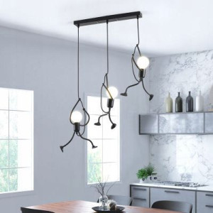 Lampa sufitowa Loft - czarna, ludziki Humanoid LED