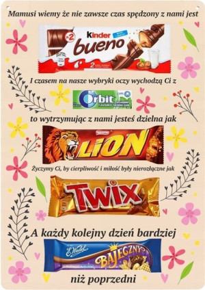 TABLICZKA Tablica NA BATONY PREZENT Dzień Matki