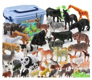 Zestaw figurek zwierzęta Safari 58 elementów