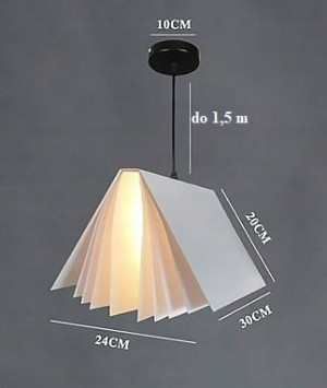 Stylowa lampa wisząca – książka - biała