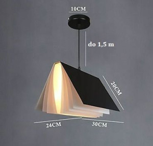 Stylowa lampa wisząca – książka - czarna