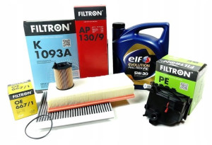 Elf Olej 5l Zestaw Filtrów Citroen C2 C3 C4 1.6hdi