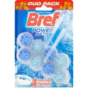 Bref Power Aktiv, zawieszka do WC 4 Function, Ocean, 2 szt.