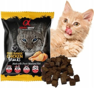 Alpha Spirit Smakołyki dla kota kostka kurczak 50g