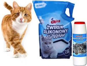 Żwirek silikonowy i neutralizator zapachu do kuwet