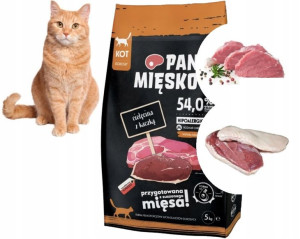 Karma dla kota Pan Mięsko cielęcina z kaczką M 5kg