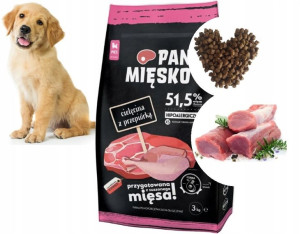 Pan Mięsko Sucha karma dla szczeniąt cielęcina 3kg
