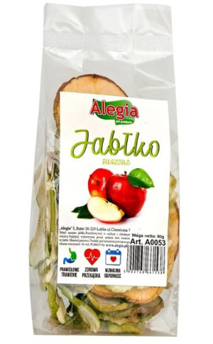 Przysmak dla gryzoni jabłko suszone 60g Alegia