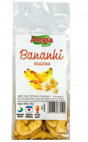 Przysmak dla gryzoni suszone banany 50g Alegia