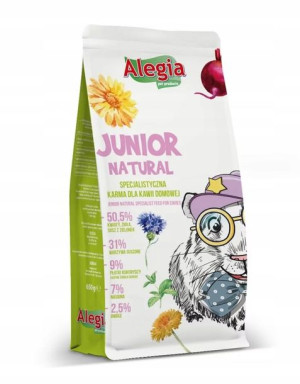 Karma dla świnki morskiej junior kawia 650g Alegia