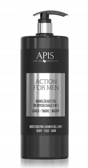 Apis Action Men nawilżający żel do mycia 3w1 1l