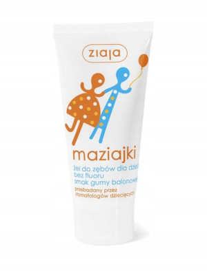 Maziajki żel do mycia zębów dla dzieci bez fluoru