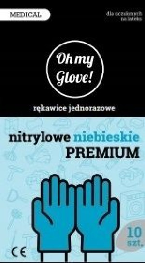 Rękawice nitrylowe niebieskie Premium roz L10 szt
