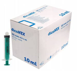 Strzykawki 3 częściowe luer lock 10 ml 100 sztuk