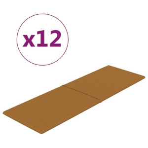 Panele ścienne, 12 szt., brązowe, 90x30 cm, aksamit, 3,24 m²