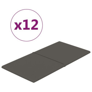 Panele ścienne, 12 szt., ciemnoszara, 60x30cm, aksamit, 2,16 m²