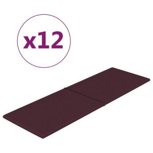 Panele ścienne, 12 szt., fioletowe, 90x30 cm, tkanina, 3,24 m²