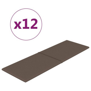 Panele ścienne, 12 szt., kolor taupe, 90x30cm, tkanina, 3,24 m²